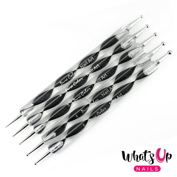 Whats Up Nails Dotting Tools Metal Plastic Handle (Set of 5)