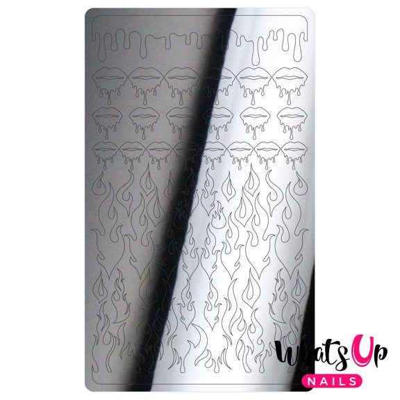 Whats Up Nails Dripping Flames Metallic Stickers (Silver) - Daily Charme Collaboration