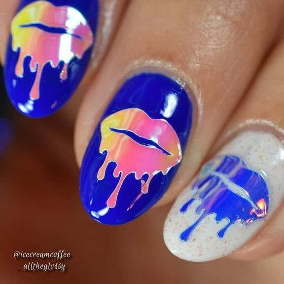 Whats Up Nails - Dripping Flames Stickers (Pink) - Daily Charme Collaboration