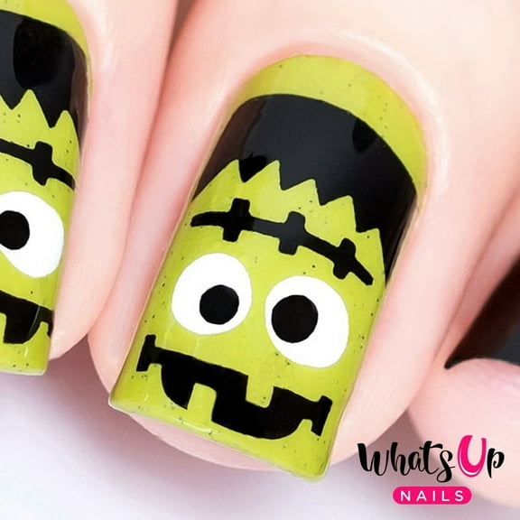 Whats Up Nails - Frankenstein's Monster Vinyl Stencils Nail Art Design