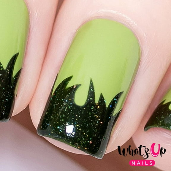 Whats Up Nails - Grass Vinyl Stencils Nail Art Design