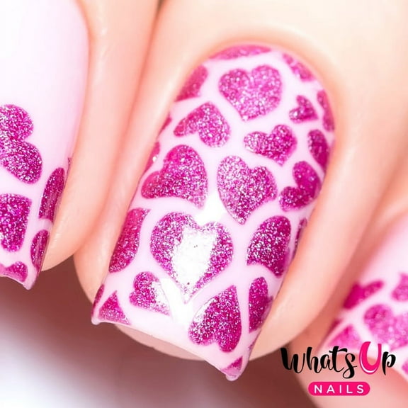 Whats Up Nails - Hearts Vinyl Stencils Nail Art Design