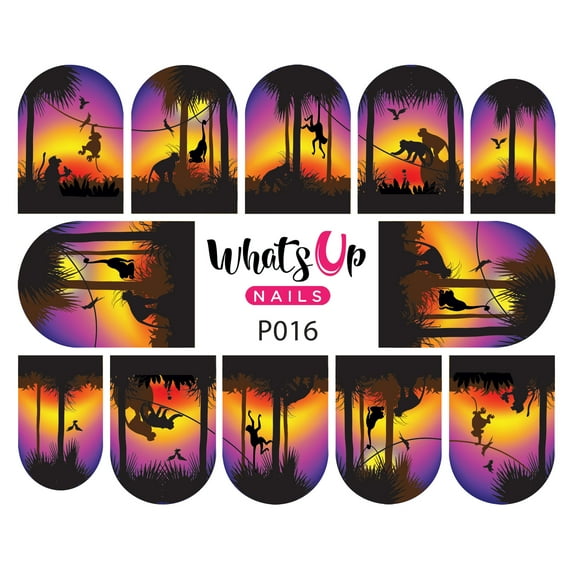 Whats Up Nails P016 Hangin' At Sunset Water Decal Sliders for Nail Art Design