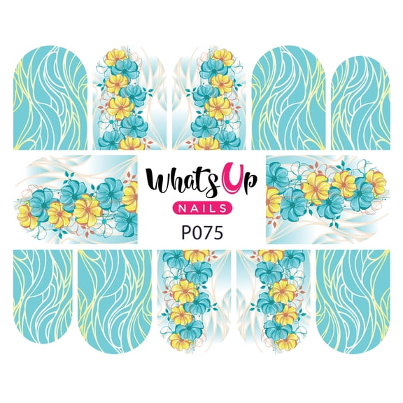 Whats Up Nails P075 Floral Strands Water Decal Sliders for Nail Art Design