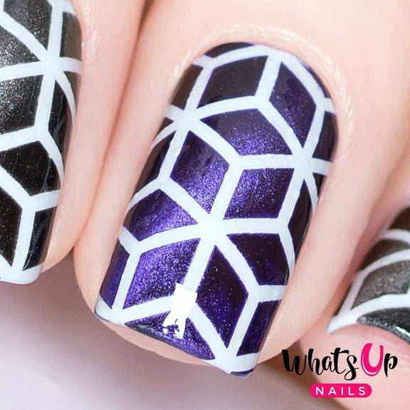 Whats Up Nails - Rhombus Vinyl Stencils Nail Art Design