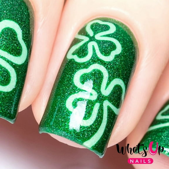 Whats Up Nails - Shamrock Vinyl Stencils Nail Art Design