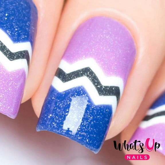 Whats Up Nails - Skinny Zig Zag Tape Vinyl Stencils Nail Art Design