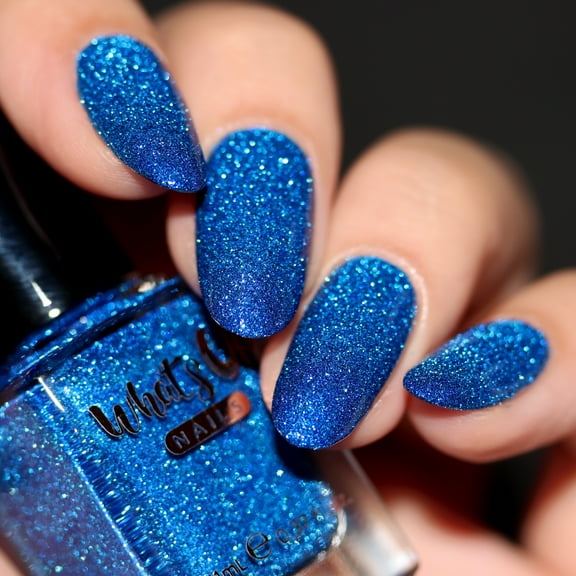 Whats Up Nails - Under Sea Rendezvous Regular Polish (Blue Base with Blue Flash Reflective Glitter and Blue Iridescent Shimmer) 12 Free Cruelty Free Vegan