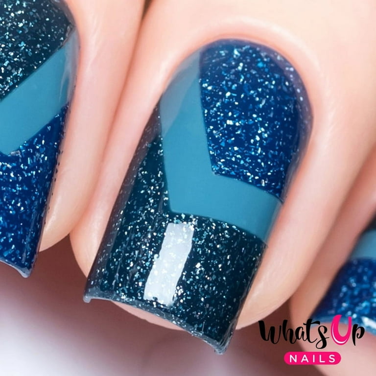 Light Blue Glitter Chevron Vinyl