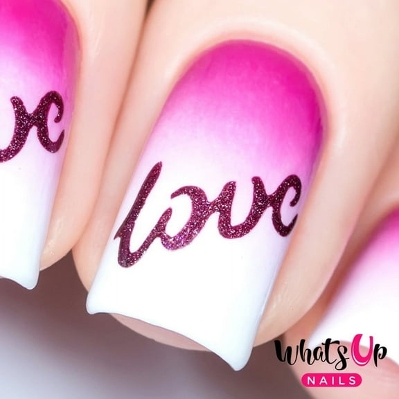 Whats Up Nails - Written With Love Vinyl Stencils Nail Art Design