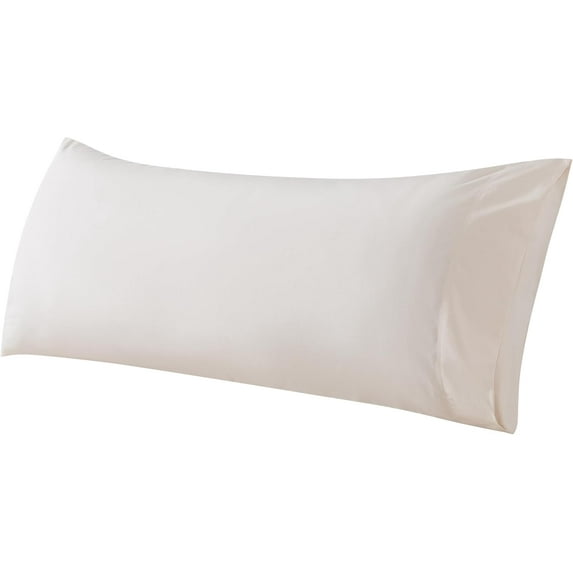 WhatsBedding Body Pillow Cover Cotton Fabric, Long Pillowcase Breathable & Skin-Friendly, Envelope Closure - Coffee (21x54 inch)