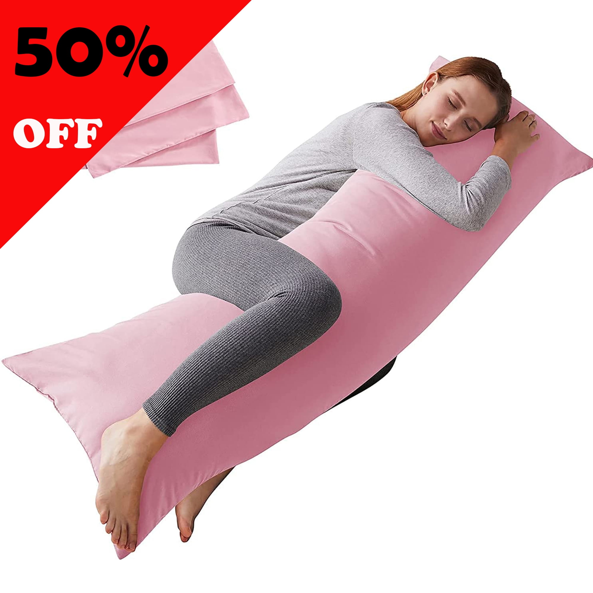 WhatsBedding Body Pillow with Pillowcase for Adults,Soft Long Bed