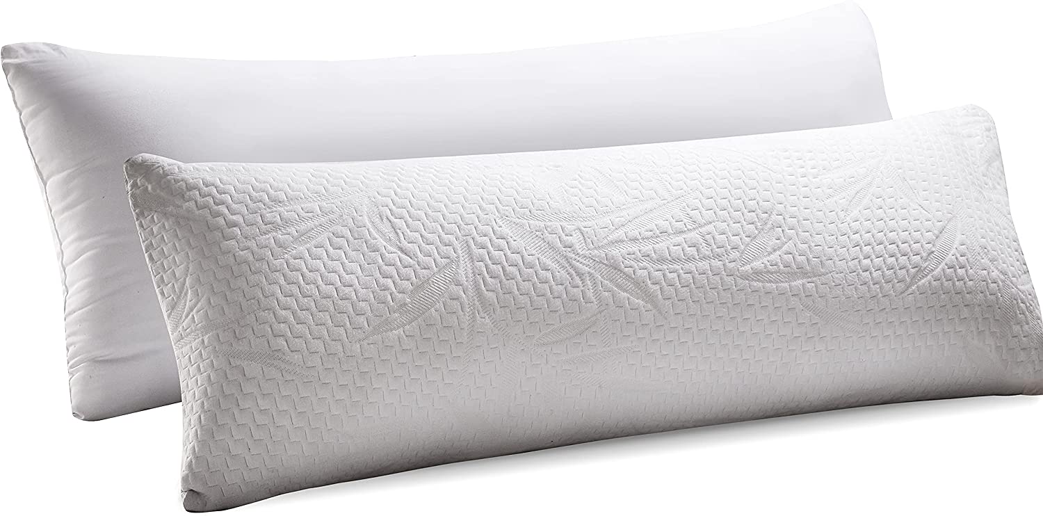 WhatsBedding Full Body Pillow for Adults Removable Zippered Bamboo