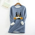 thumbnail image 1 of Whblf Halloween Tops for Women Long Sleeve Plus Size,Women Loungewear Nightgowns Long Sleeve Halloween Print Fall Fleece Tops, 1 of 6