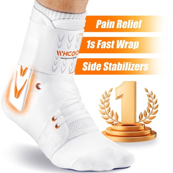 Whcool Ankle Support Brace for Sprains, Tendonitis & Relief, Athletic Compression for Men & Women,Single