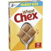 Wheat Chex Breakfast Cereal, Made with Whole Grain, Family Size, 19 oz