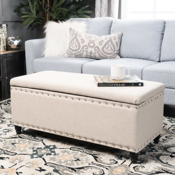 Wheat Fabric Ottoman for Storage / Helps Keep Things Tidy