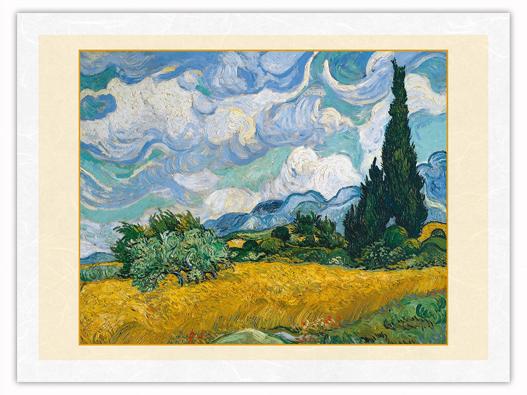 Wheat Field with Cypresses - Saint-Rémy France - From an Original Color ...