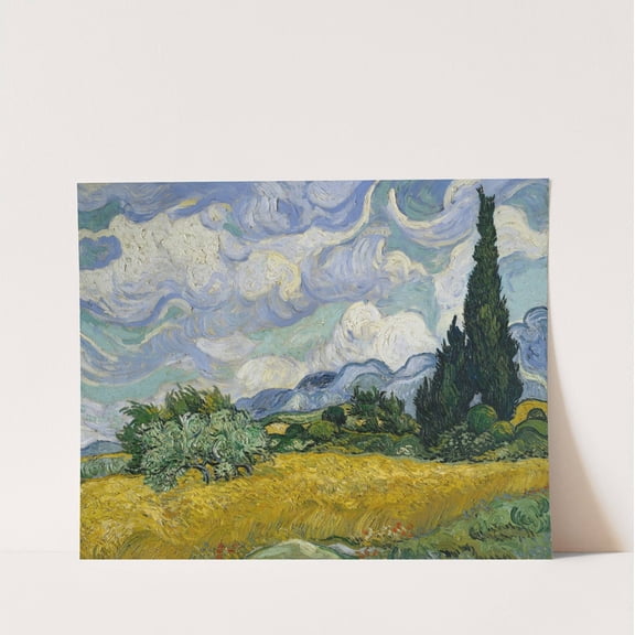 Wheat Field with Cypresses - Vincent Van Gogh Artwork - livingroom bedroom office dining room - 9x12 - High Quality Wall Art Poster Print Decor - UNFRAMED