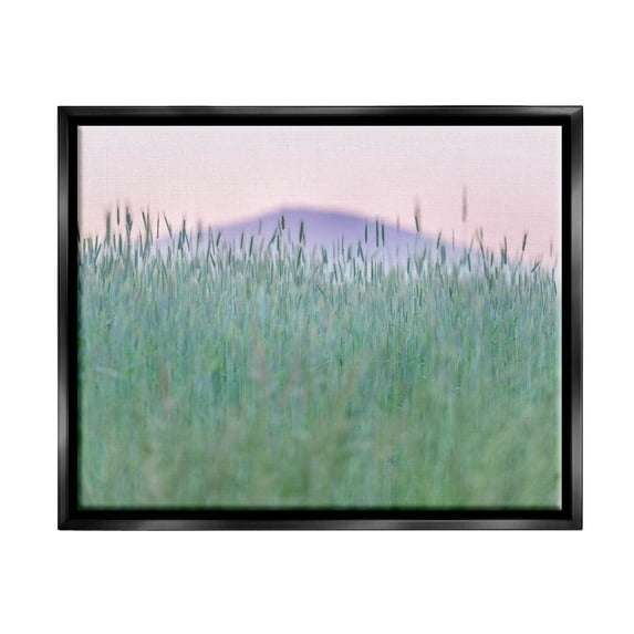 Wheat Field Pastel Mountain Peak Landscape Photograph Jet Black Framed Art Print Wall Art