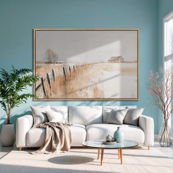 Wheat Field Poster, Rustic Landscape Wall Art UNFRAMED Poster, 8x12