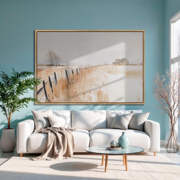 Wheat Field Print Rustic Farmhouse Landscape Wall Art Poster Decor For Living Room Bedroom Unframed Paper Print