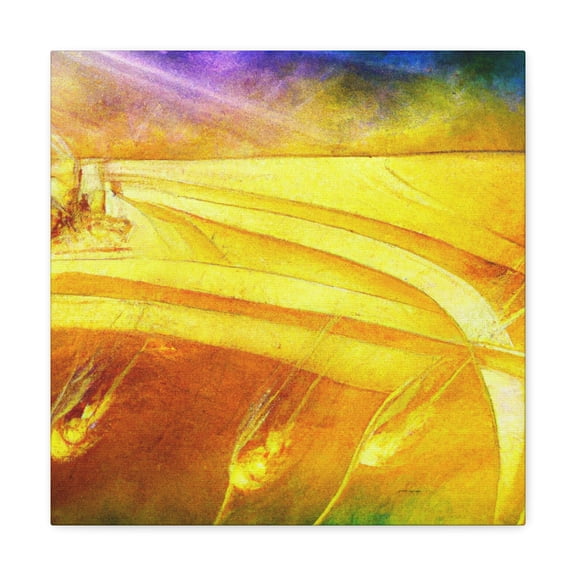 "Wheat Field Sunset Glow" - Canvas