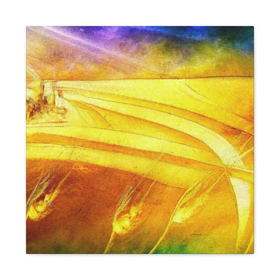 "Wheat Field Sunset Glow" - Canvas