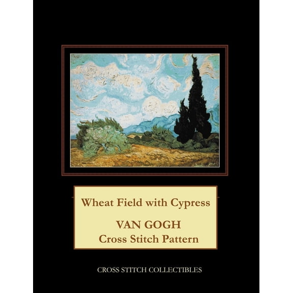 Wheat Field with Cypress: Van Gogh Cross Stitch Pattern (Paperback)(Large Print)