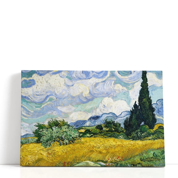 Wheat Field with Cypresses, 1889 - Wrapped Canvas Print Wall Art | 18" W x 12" H
