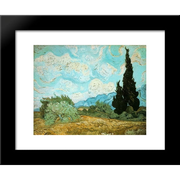 Wheat Field with Cypresses 20x24 Framed Art Print by Vincent van Gogh