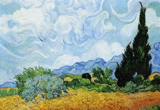 Wheat Field with Cypresses Canvas Art - Vincent Van Gogh (20 x 28)