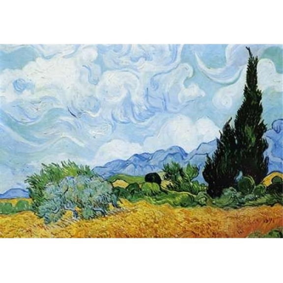 Wheat Field with Cypresses Poster Print by Vincent Van Gogh, 20 x 28 - Large