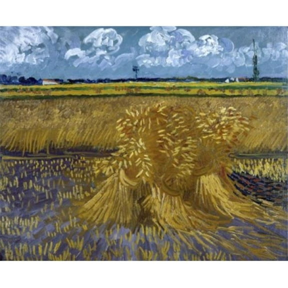 Wheat Field with Sheaves 1899 Vincent Van Gogh 1853-1890 Dutch Oil on Canvas Honolulu Academy of Arts Hawaii - 18 x 24 in.