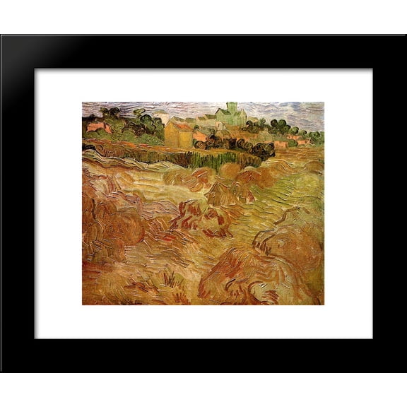 Wheat Fields with Auvers in the Background 20x24 Framed Art Print by Vincent van Gogh