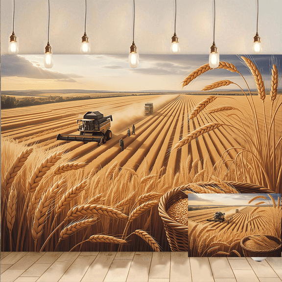 Wheat Harvest Backdrop Farm Background Banner Party Photo Booth Props