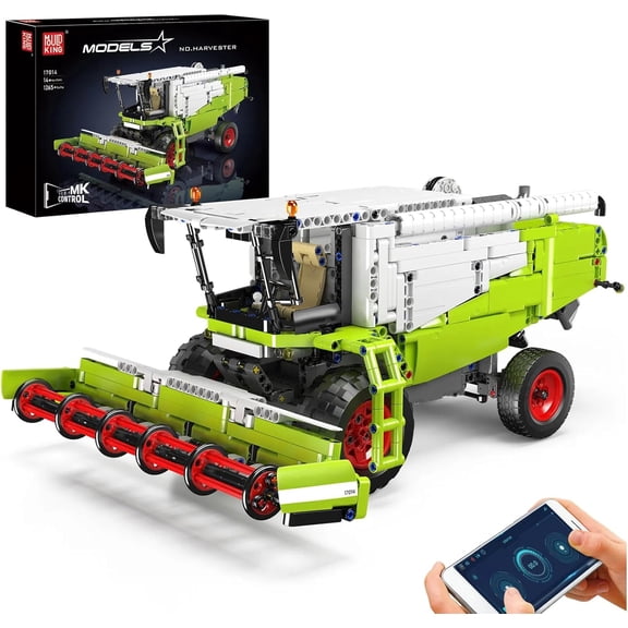 Wheat Harvester Building Block Set, Tractor Toy Building Kit for Adults 14+, 1265 PCS Farm Truck Construction Vehicles Set