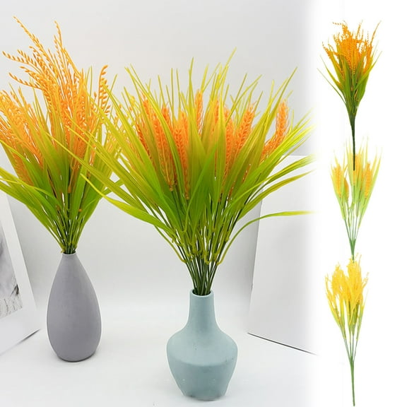 Wheat Imitation Greenery - Lifelike Botanical Decor, Plastic Floral Arrangement, Hygienic Easy-clean Design, Indoor Home Decoration Accessories, Topliu
