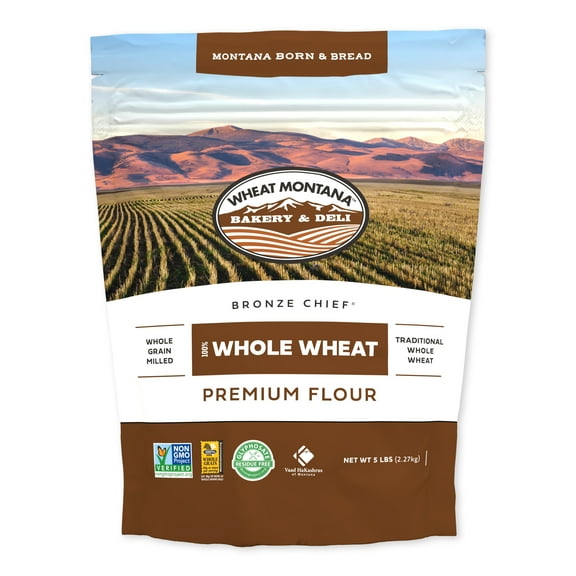 Wheat Montana Bakery, Bronze Chief Whole Wheat Flour, Non-GMO Verified, Certified Kosher, 5 lbs