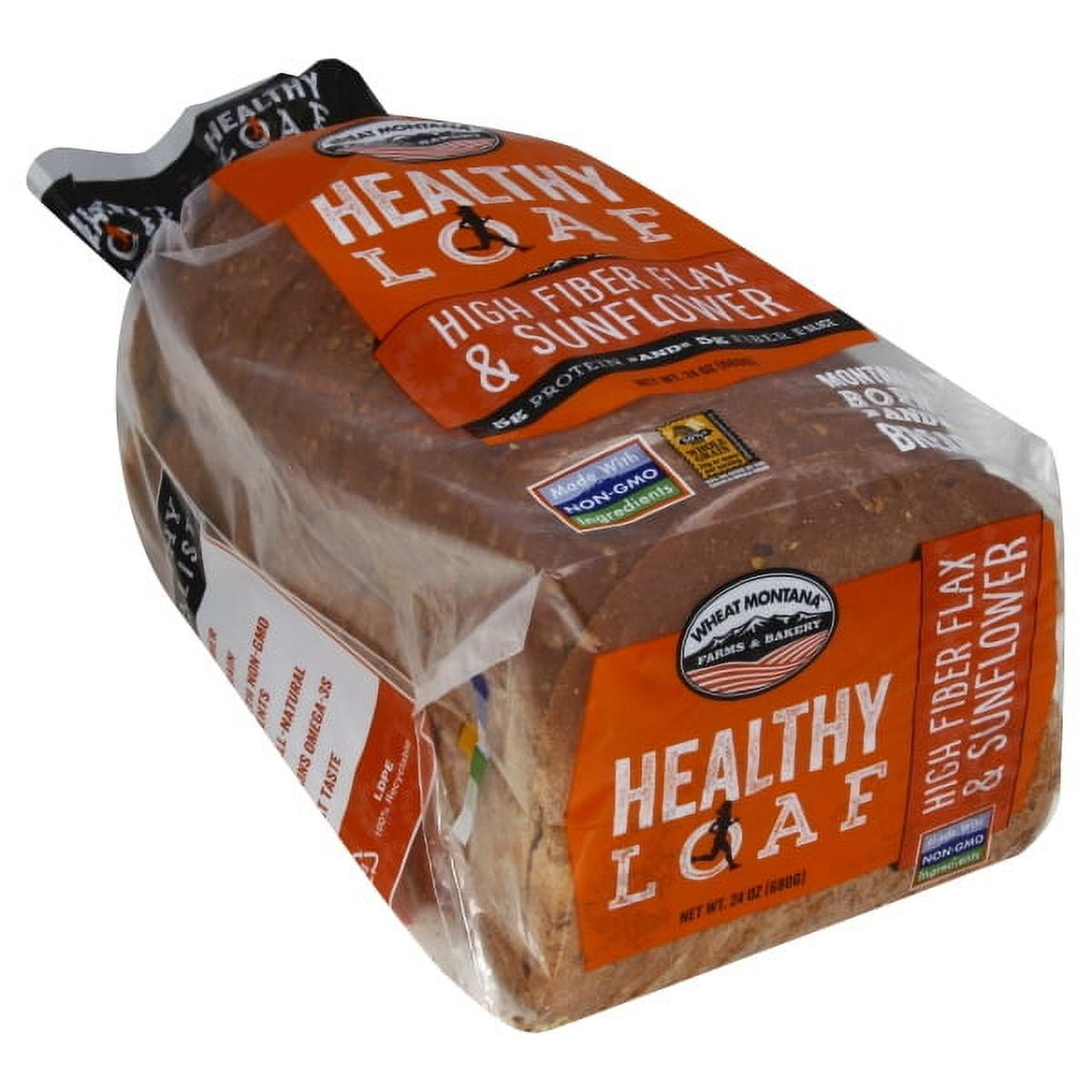 Wheat Montana High Fiber, Flax & Sunflower Healthy Loaf Bread, 24 oz