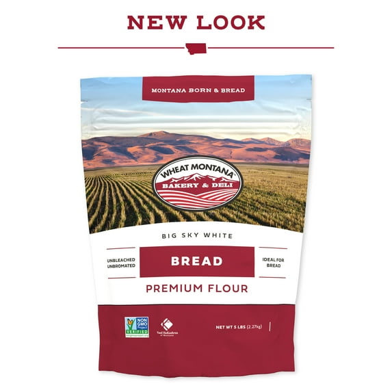 Wheat Montana Bakery, White Unbleached Bread Flour, Non-GMO Verified, Certified Kosher, 5 lbs