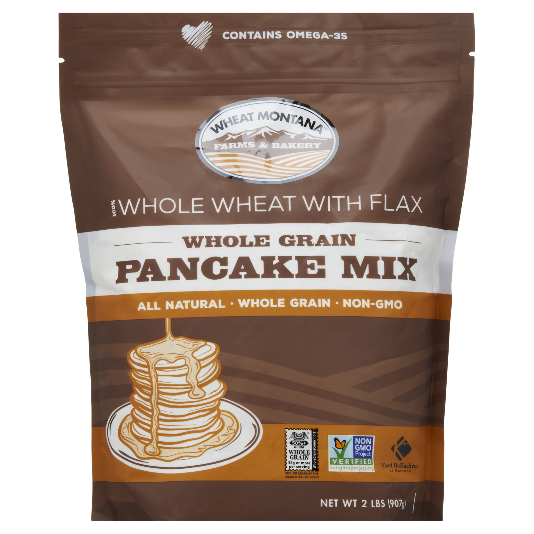 Wheat Montana Whole Wheat Pancake Mix WFlax, 2 lb