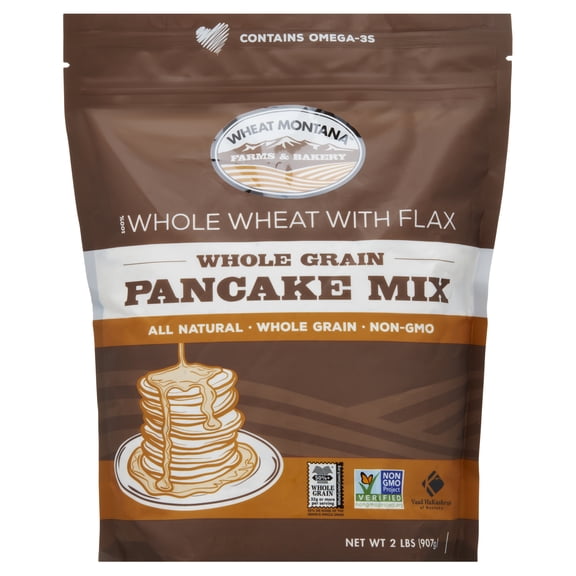 Wheat Montana Whole Wheat Pancake Mix W-Flax, 2 lb