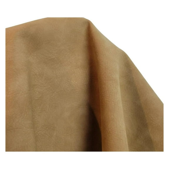 Wheat Nubuck Soft Faux Leather Fabric PU (Peta Approved Vegan) Leather by The Yard Synthetic Pleather 0.9 mm Nappa 54 inch Width Soft Smooth Upholstery (Wheat Nubuck, by The Yard)