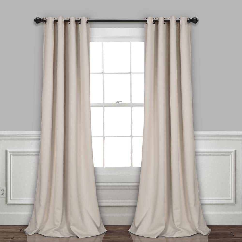 ChadMade Egg White Curtain Panel - Polyester Cotton Silk With Blackout Lining & Grommets, 50x84 - View #7