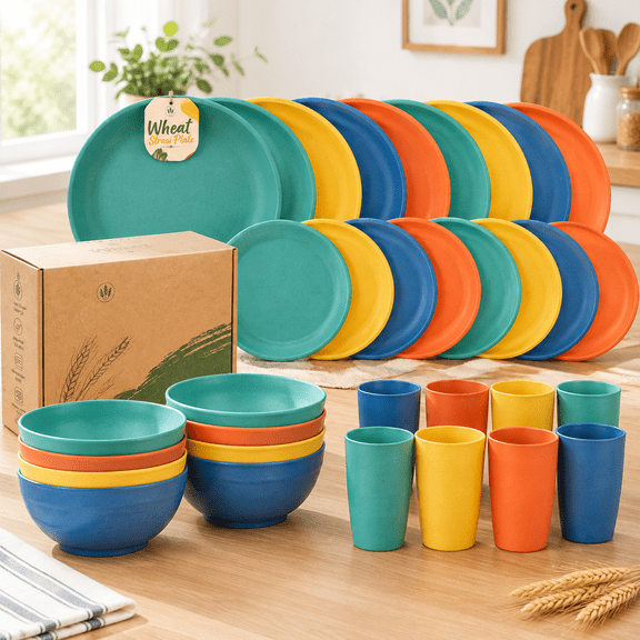 Wheat Stdinnerware Set 40-lightweight Dish For 8