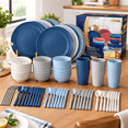 Wheat Stdinnerware Sets 64-piece Plates And For 8-unbreakable Reusable ...