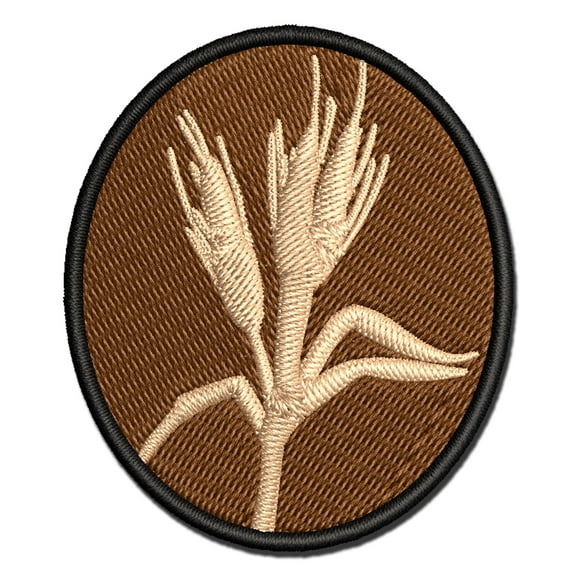 Wheat Stem Applique Multi-Color Embroidered Iron-On Patch - 2.0 Inch Mini