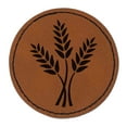 thumbnail image 1 of Wheat Stems Bread Baking 2.5" Faux Leather Round Engraved Iron-On Patch - Brown, 1 of 6