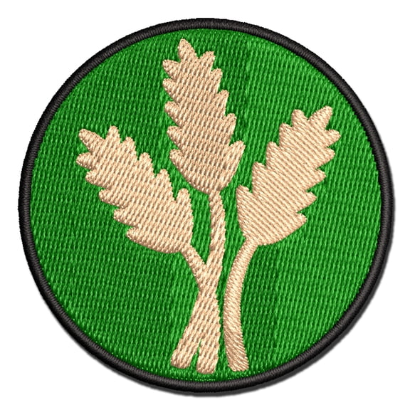 Wheat Stems Bread Baking Applique Multi-Color Embroidered Iron-On Patch - 2.0 Inch Mini